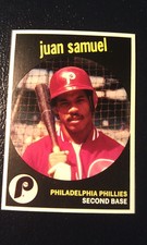 Juan Samuel Philadelphia Phillies #7 1989 Baseball Cards Magazine RARE Oddball