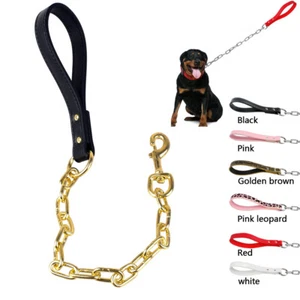 Heavy Duty Short Metal Dog Chain Lead Strong Control Leash Heavy Duty Dog Lead - Picture 1 of 21