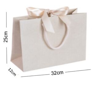 Luxury Boutique Ribbon Tie Gift Bag Rope Handles Baby Wedding Party Paper Bags