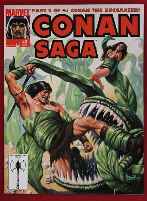 Marvel 1990 Conan Saga #43 Revista Tamaño Roy Thomas, Don Glut, Robert E Howard Foto 1 de 4