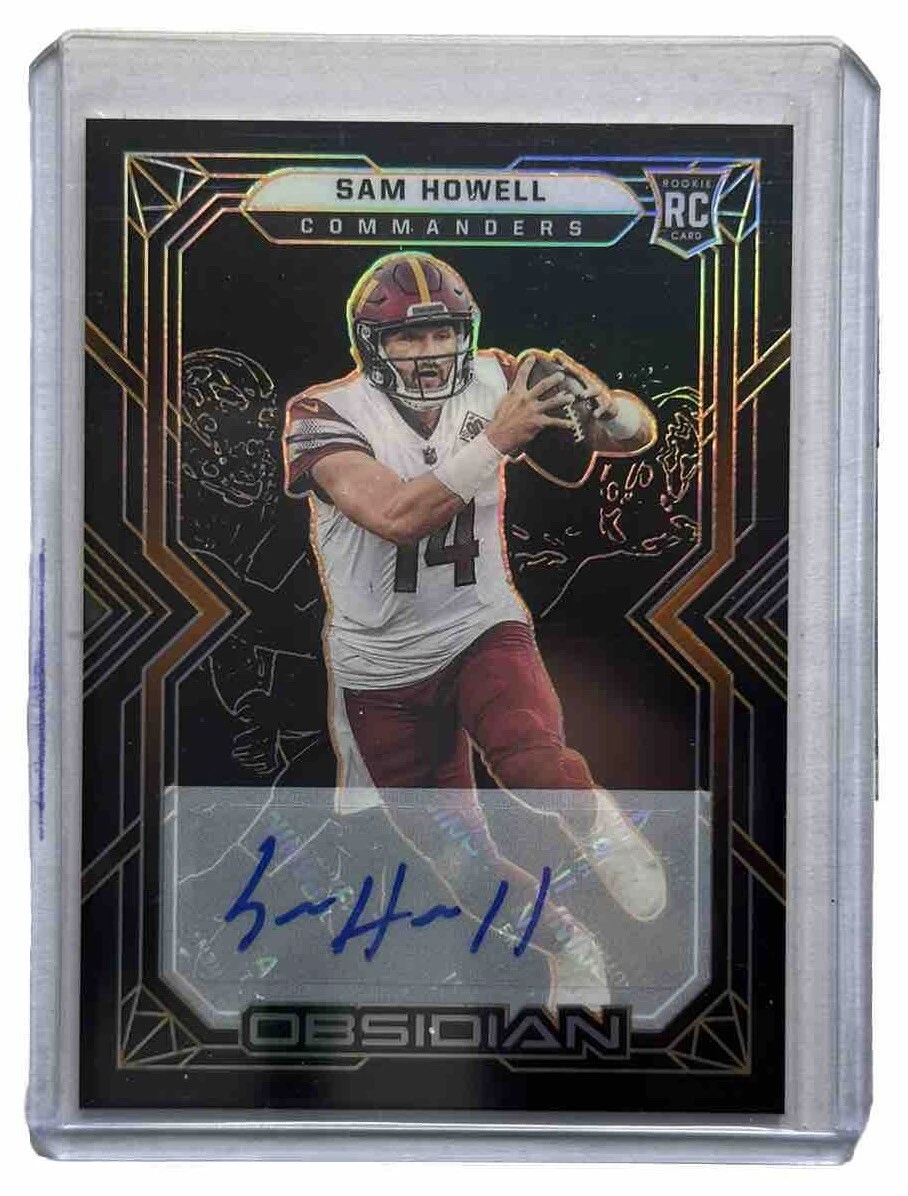 2022 Panini Obsidian Football Sam Howell Rookie Auto /75 Orange SP Commanders RC