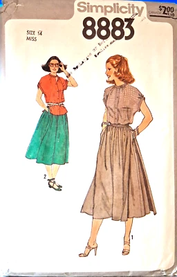 Simplicity Pattern 8883 Skirt and Blouse Misses Size 14 New Uncut - Image 1 of 2