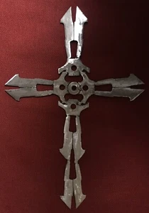 Art Deco Stylized Scrap Metal Cross Original By: S. Tx. Artist: Tony J. Reyes.! - Picture 1 of 3