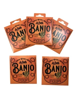 La Bella Banjo Strings 5 Sets 17 Classic Nylon & Silver Plated Wound - Image 1 of 4