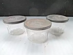 3 barattoli vintage in gelatina a sfera con coperchi in metallo originali - Foto 1 di 5