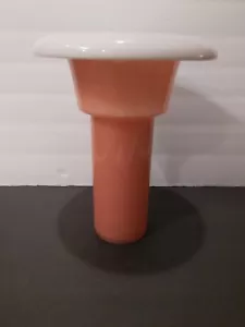 Large Cased Art Glass Pink Blown Vase - Picture 1 of 16