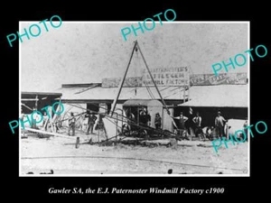 OLD LARGE HISTORIC PHOTO OF GAWLER SA THE PATERNOSTER WINDMILL FACTORY c1900 - Picture 1 of 1