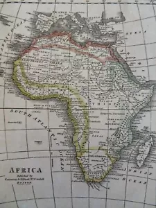 África Egipto Abisinia Guinea Congo Mozambique Madagascar 1826 mapa grabado - Imagen 1 de 4
