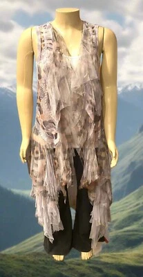 Origami Oversized Plus Size Leopard Vest 1XL - Image 1 of 3