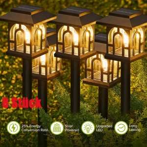 Gartenleuchte Solarleuchte Gartenlampe Außen LED Solarlampen Garten Balkon 8pcs - Bild 1 von 18
