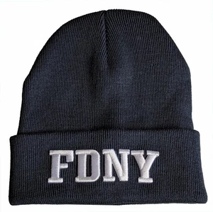 FDNY Winter Hat Fire Department Of New York City Navy & White One Size - Picture 1 of 1