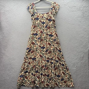 House of Harlow 1960 Floral Maxi Ruffle Dress in Sister Print Brown Fall Size M - Picture 1 of 11