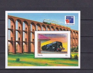 SA11e Nevis 1999 International Stamp Exhibition "iBRA '99" Trains mint minisheet - Picture 1 of 1