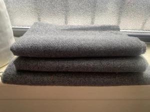 Pendleton 3 Pieces Of 100% Wool Remnant Scrap fabric Gray Medium Weight - READ - Picture 1 of 12