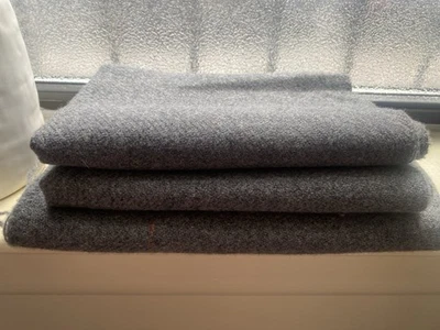 Pendleton 3 Pieces Of 100% Wool Remnant Scrap fabric Gray Medium Weight - READ - Image 1 of 4