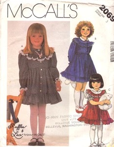 McCall's 2069 ~ Kinder Pullover Kleid - geknöpftes Mieder - Peter Pan Kragen - 3 - Bild 1 von 5