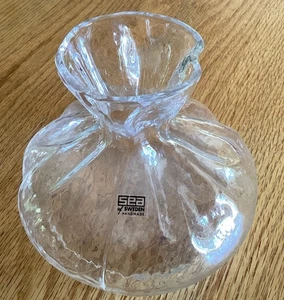SEA Of Sweden Handmade Clear Glass Vase NWT 4.5” - Picture 1 of 5