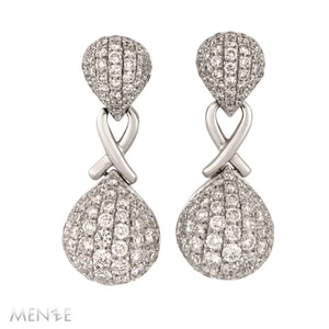 Orecchini gocce diamanti in oro bianco 750/- brillanti ct. 5,41 33 mm (22809) - Foto 1 di 9