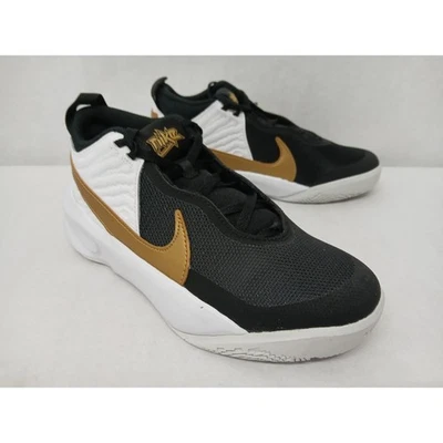 Nike Kids Team Hustle D 10 Basketball Shoes CW6735-002 Black Gold Sz 5.5 - Image 1 of 4