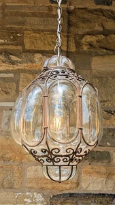 Large Murano Wire Cage Blown Glass Lantern - Picture 1 of 9