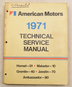 1971 HORNET MATADOR GREMLIN JAVELIN AMBASSADOR SERVICE / SHOP MANUAL - original - Picture 1 of 1
