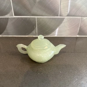 Mini Jade Teapot, 2.5” 30g good fortune vintage collectible - Picture 1 of 4