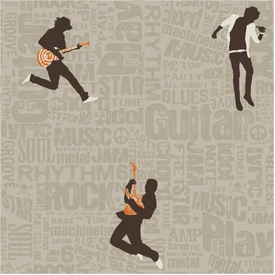 Papel pintado Boys Will Be Boys guitarristas rockeros palabras musicales Jim Baldwin difícil de encontrar Foto 1 de 4