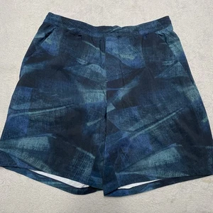 Lululemon Pace Breaker Shorts Mens XL Blue Green Abstract 9” Inseam Lined - Picture 1 of 8