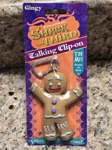 Shrek The Third GINGY Talking Clip On De Colección Nuevo 2007 RARO - Imagen 1 de 3