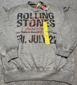 The Rolling Stones Sweatshirt Womens Medium Dark Gray Black Graphic Print New - Picture 1 of 13