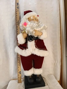 Papá Noel animado de lujo de 30" TRADICIONES de colección se ilumina y reproduce 18 canciones ~ probado - Imagen 1 de 18