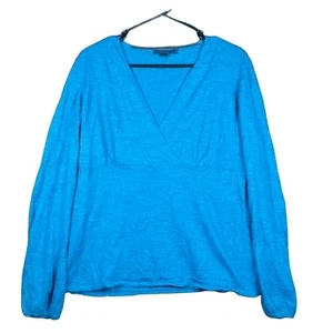 Boden Womens Sweater Blue V Neck 100% Wool Long Sleeve 18 - Picture 1 of 12