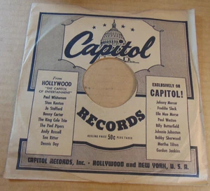 78RPM 10" Capitol sleeve, clean medium average - Picture 1 of 4