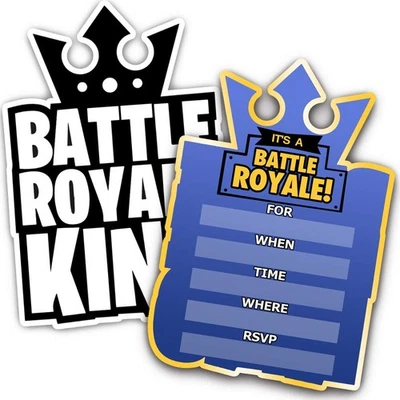 Gaming Party Invitations 30 Cards with Envelopes Double Sided Video Game - Image 1 of 4