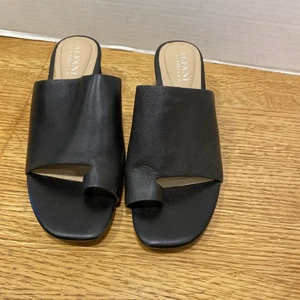 Alfa I Step Flex schwarze Slipper mit Absatzblock Leder Größe 6M - Bild 1 von 6