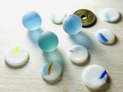 Ohajiki mármol vidrio de mar japonés vidrio de mar Surf-Tumbled vidrio de playa Foto 1 de 4