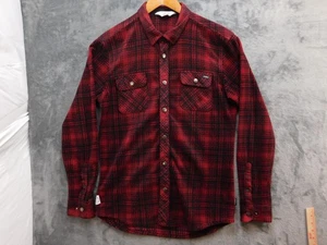O'Neill Woolrich Shirt Mens Medium Red Black Plaid Flannel Button Down Outdoors - Picture 1 of 16