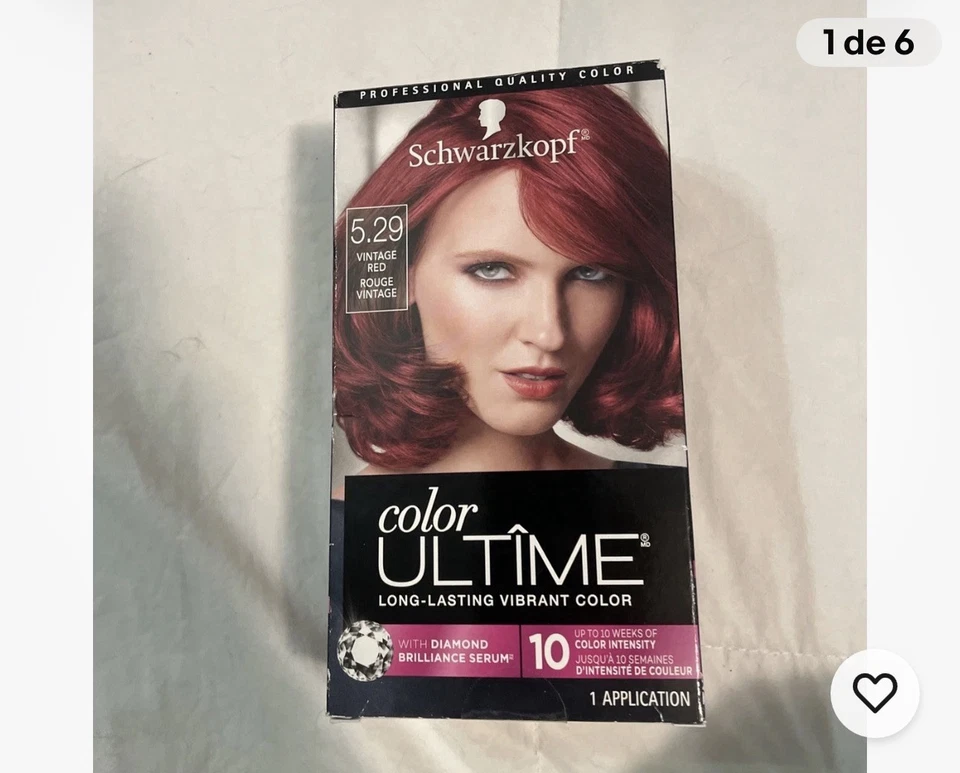 Color de pelo Schwarzkopf Color Ultime, 5,29 rojo vintage, 1 aplicación - permanente Foto 1 de 4