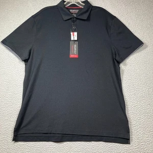 Awareness Kenneth Cole Polo Shirt Men's Large Black Slim Fit Awear Tech NEW - Picture 1 of 11