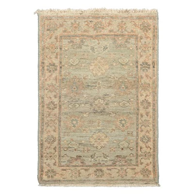LoomBloom 2x3 Hand Knotted Wool Mint Afghan Oushak Transitional Rug - Image 1 of 4