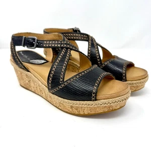 Nurture Lilithe Platform Sandal 8 Black and Cork Jute Trim Comfort NWT - Picture 1 of 8