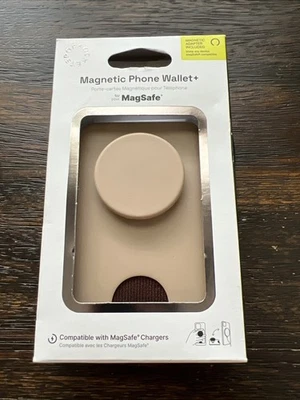 PopSockets Magnetic Phone Wallet Grip & MagSafe Adapter Ring Latte OPEN NEW! - Image 1 of 4