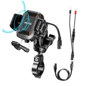  Motorrad Kabellose USB C Handyhalterung Anti-Vibration, Anti-Diebstahl 1" Kugel Qi  - Bild 1 von 8