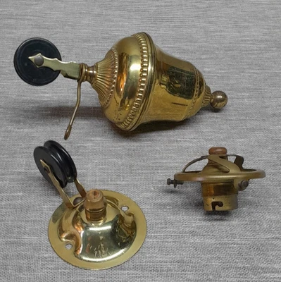 Ancienne suspension Monte et Baisse Laiton Contrepoids, Poulie, Griffe, Douille - Photo 1/4