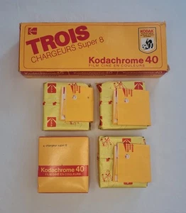 Lot de 4 Pellicules KODACHROME 40 CHARGEUR SUPER 8 Film Ciné Couleurs KODAK - Picture 1 of 4