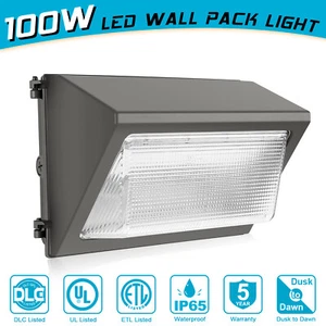 LED Wall Pack Light 100W Commercial Outdoor Security Exterior Lighting Fixtures - Picture 1 of 10
