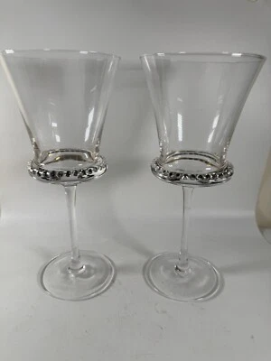 2件套凯伦酒杯带银色水钻带,9英寸优雅水晶 — 第 1/4 张图片