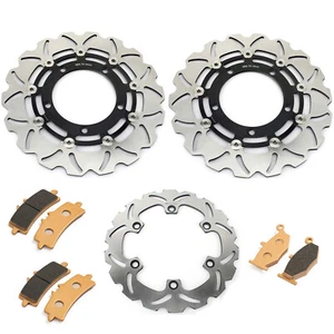 Front Rear Brake Rotors Discs Pads For Suzuki Hayabusa 1300 GSX 1300 R 2013-2017 - Picture 1 of 14