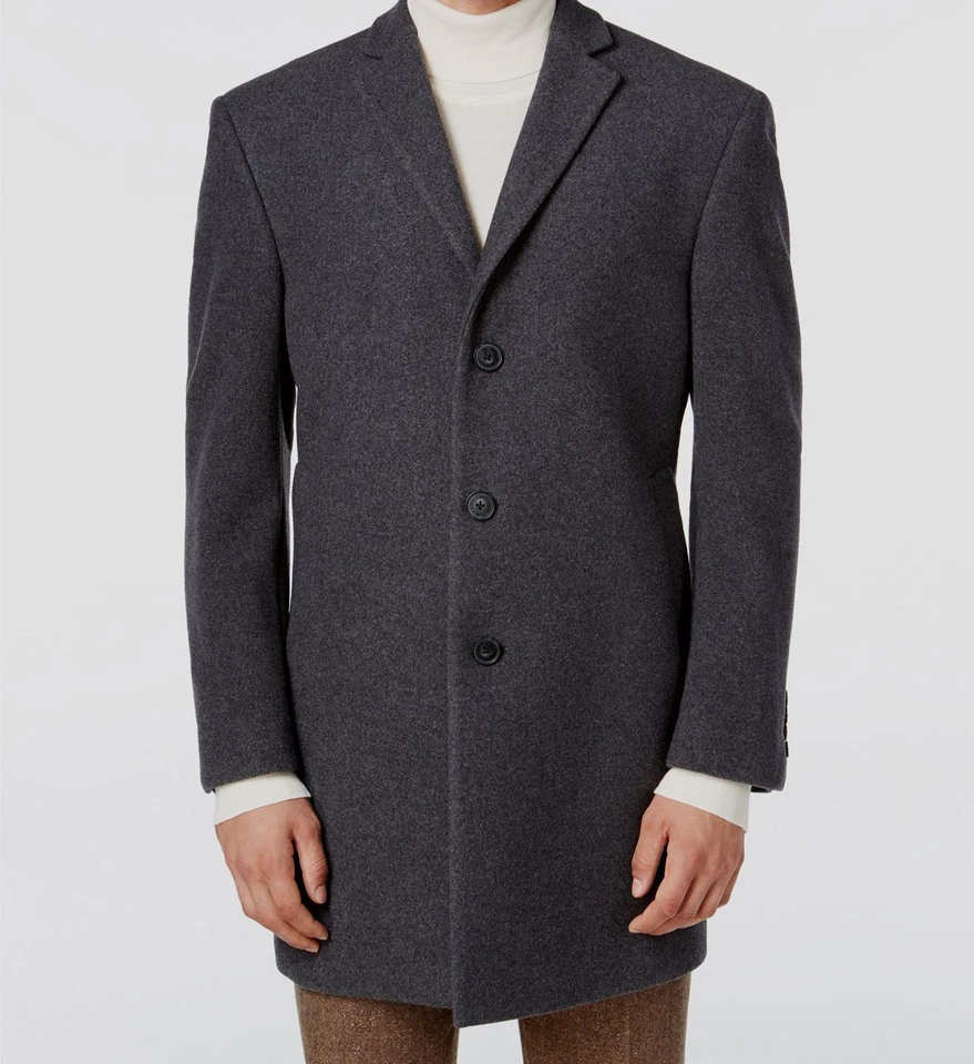 $396 Chaqueta Abrigo Calvin Klein Para Hombre Gris Prosper Mezcla de Lana X-Fit Talla 42R Foto 1 de 1