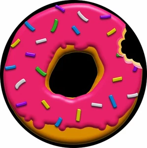 Doughnut Bite Pink Spare Tire Cover All Sizes Available-back up camera optional - Picture 1 of 5